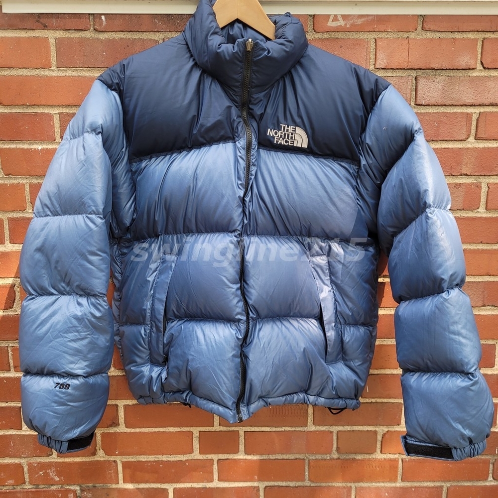 Vintage 00s North Face Nuptse 700 Goose Down Puffer Jacket Men Blue Men L